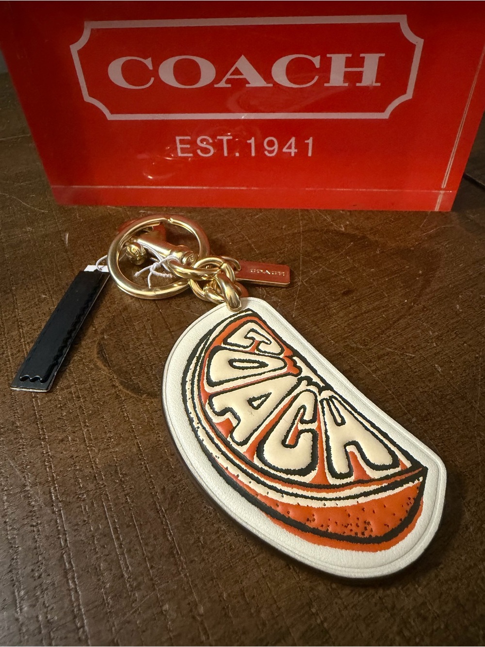 Coach Orange Key Fob/Charm (NWT)
